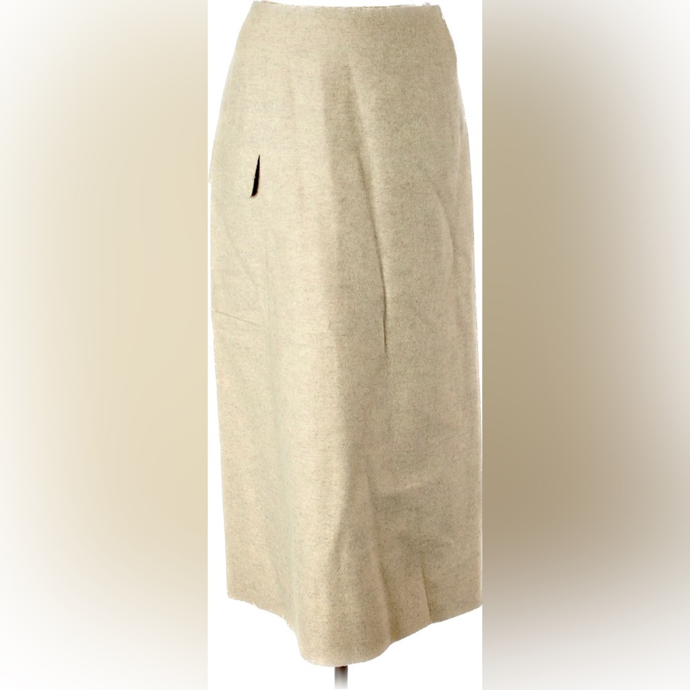 DNKY Wool Maxi Skirt, Pockets, size 6, cream heather